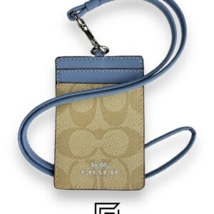 Id Lanyard In Signaure Canvas CZ285 Khaki x Dark Blue - Image 1