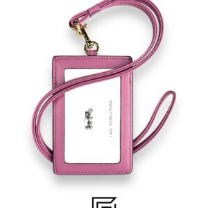 Id Lanyard In Signaure Canvas CZ285 Khaki x Dark Pink - Image 3