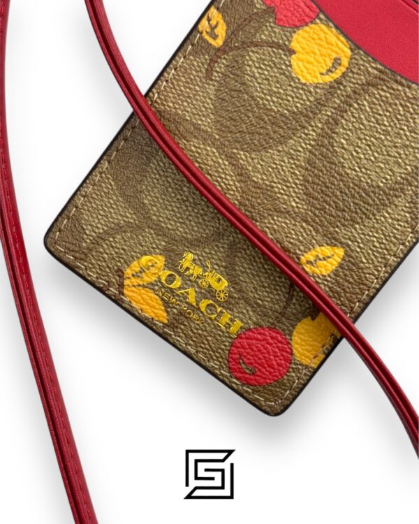 Id Lanyard In Signature Canvas With Cherry Print F31899