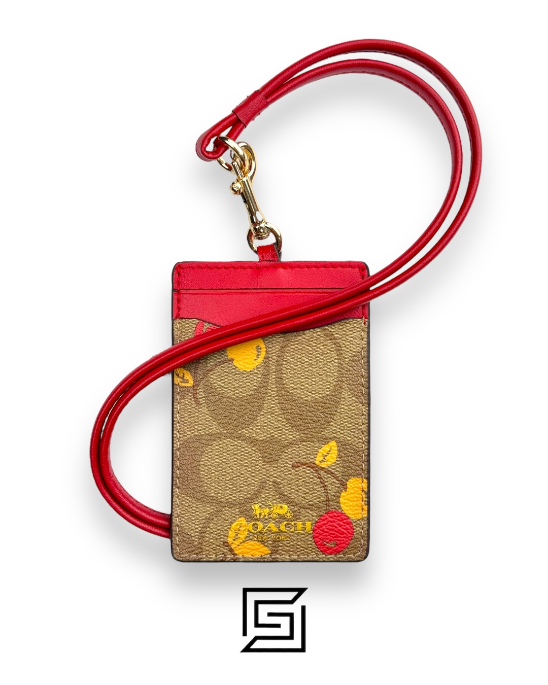 Id Lanyard In Signature Canvas With Cherry Print F31899 - Image 1