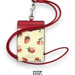 ⁦Coach 23679 Fruit Print ID Lanyard Chalk Multi⁩ - الصورة ⁦1⁩