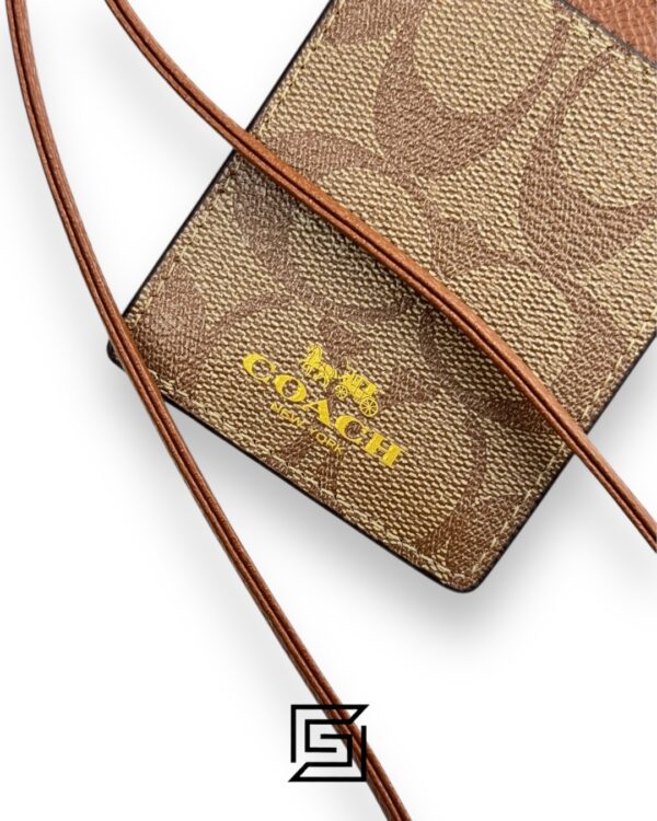 Id Lanyard In Signaure Canvas CZ285 BROWN With Metal Logo