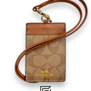Id Lanyard In Signaure Canvas CZ285 BROWN With Metal Logo - Image 1