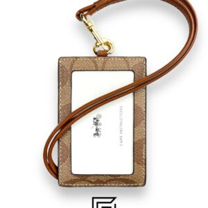 Id Lanyard In Signaure Canvas CZ285 BROWN With Metal Logo - Image 3