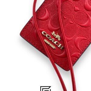 ⁦Id Lanyard In Signaure Canvas RED⁩ - الصورة ⁦2⁩