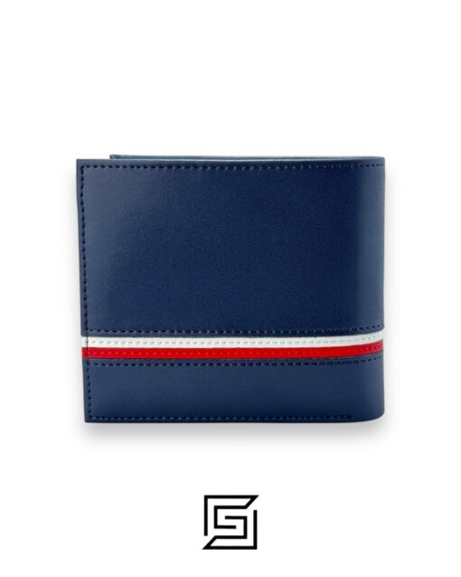 Alternative view of TOMMY SINGLE WALLET WHITE LINE IN MIDDLE/BLUE