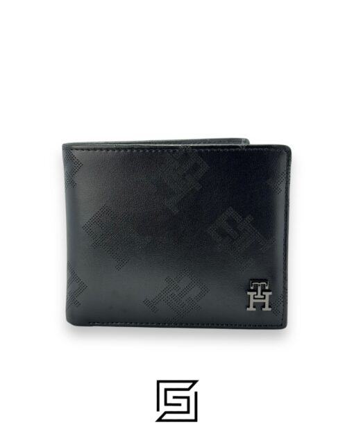 TOMMY SINGLE WALLET W WITH TH POINTS PRINT AND TH METAL LOGO/BLACK