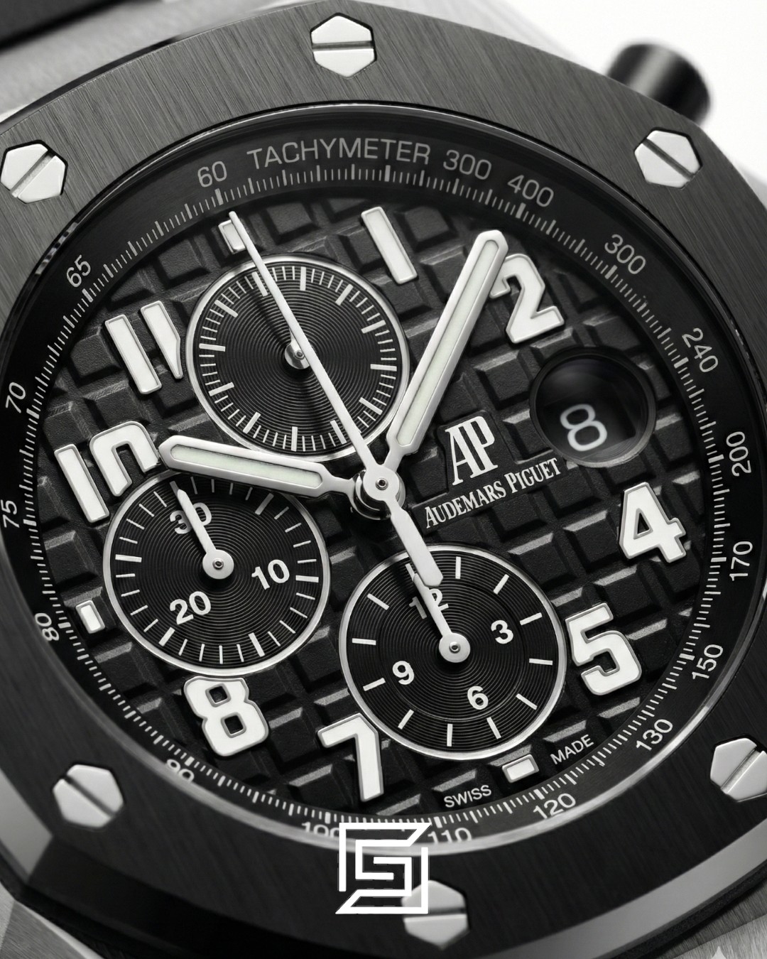 ⁦Audemars Piguet Royal Oak Offshore Black Numbers – Automatic – Rubber Strap⁩ - الصورة ⁦2⁩