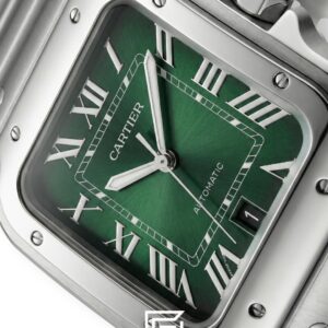 ⁦Cartier Santos 3241983 Automatic Green Roman Dial Stainless Steel - 47mm⁩ - الصورة ⁦2⁩