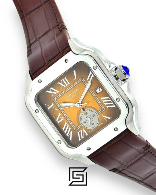 Cartier Santos 3241983 Automatic Brown Roman Dial – Brown Leather Strap