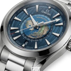 ⁦Omega Aqua Terra Worldtimer – Inspired Edition – Blue Dial – Steel Strap⁩ - الصورة ⁦2⁩