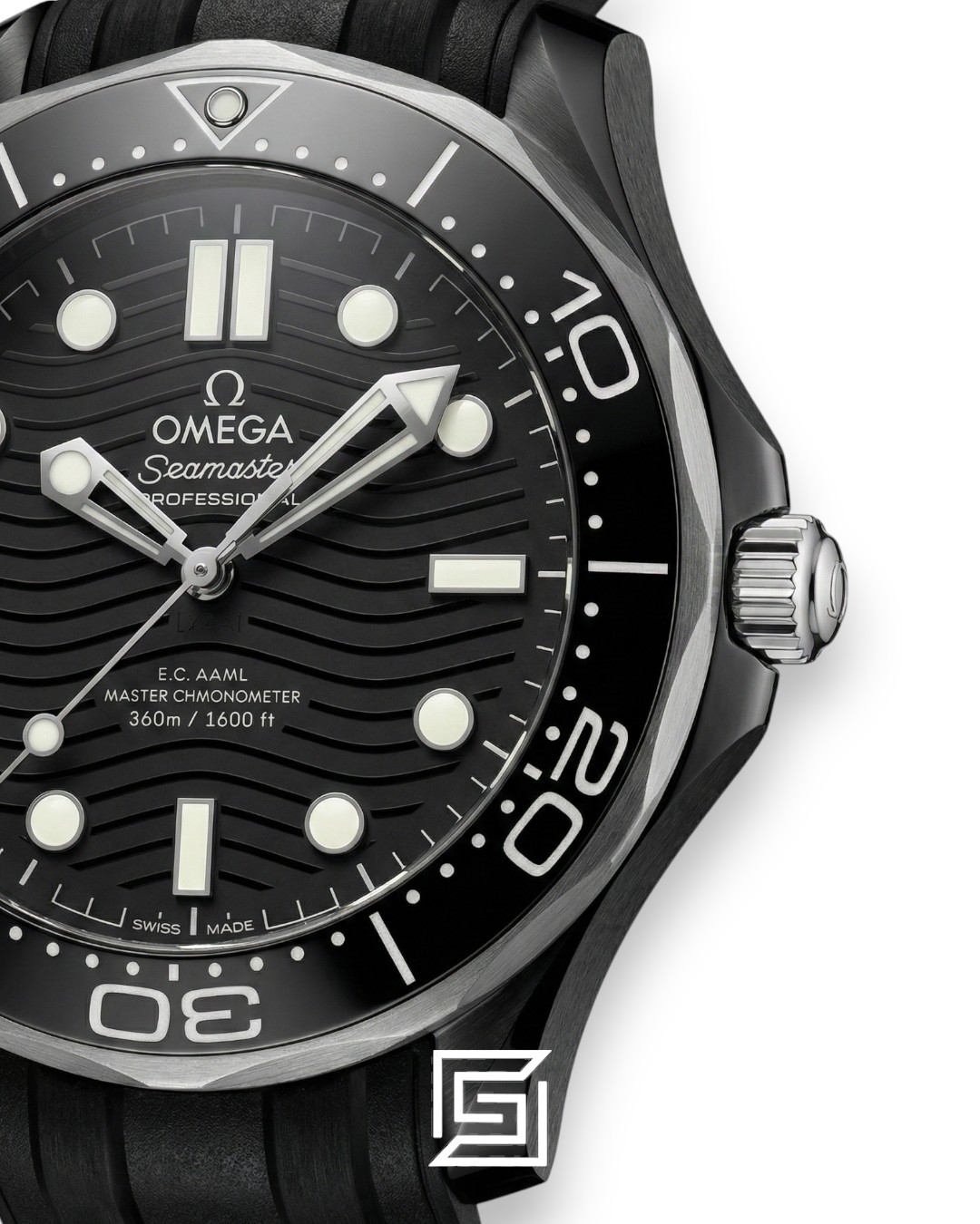 ⁦Omega Seamaster Diver Black Ceramic Style – Rubber Strap – Automatic (42mm)⁩ - الصورة ⁦2⁩