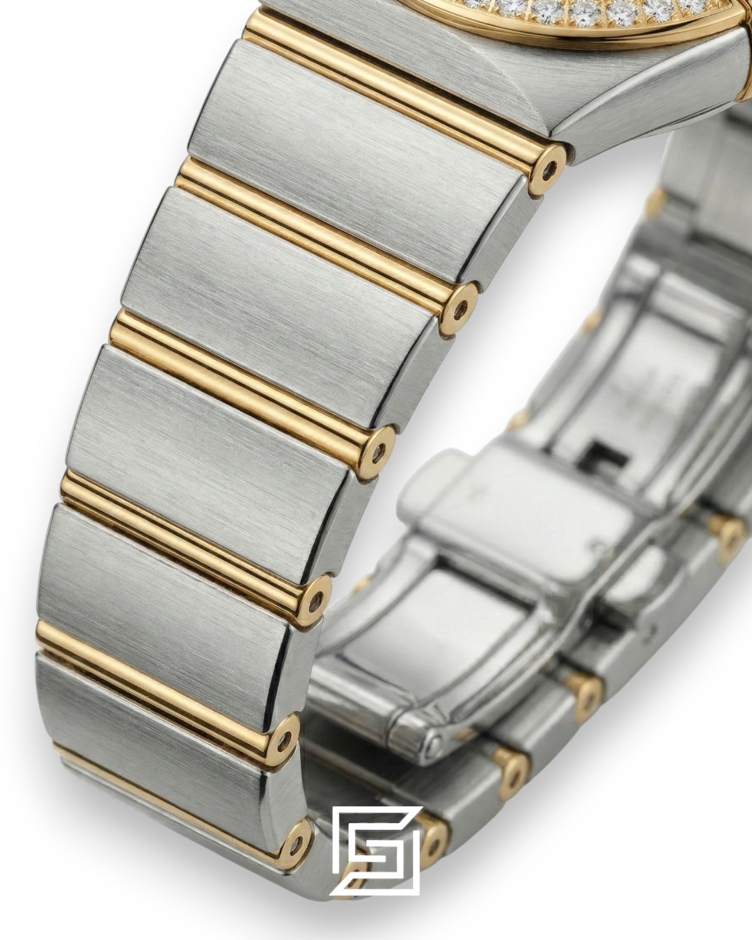 Omega Constellation Ladies 27mm – Green Dial, Diamond Bezel & Two-Tone - Image 3