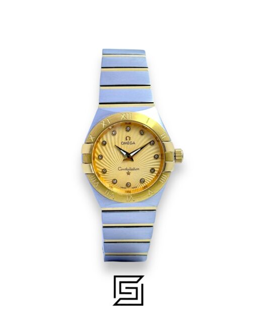 Omega Constellation Gold Dial with Diamond Markers X Gold Bezel