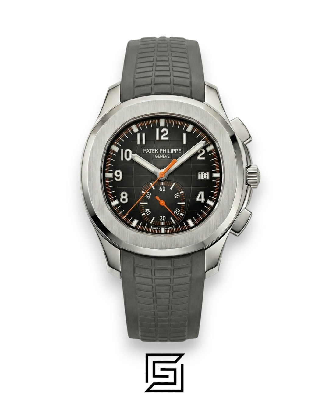 Patek Philippe Aquanaut Chronograph – Black Dial × Grey Rubber Strap – Japanese Automatic - Image 1
