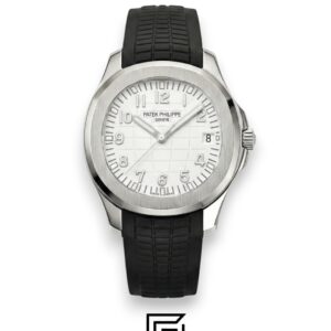 ⁦Patek Philippe Aquanaut – Cream Dial × Black Rubber Strap – Japanese Automatic⁩ - الصورة ⁦1⁩