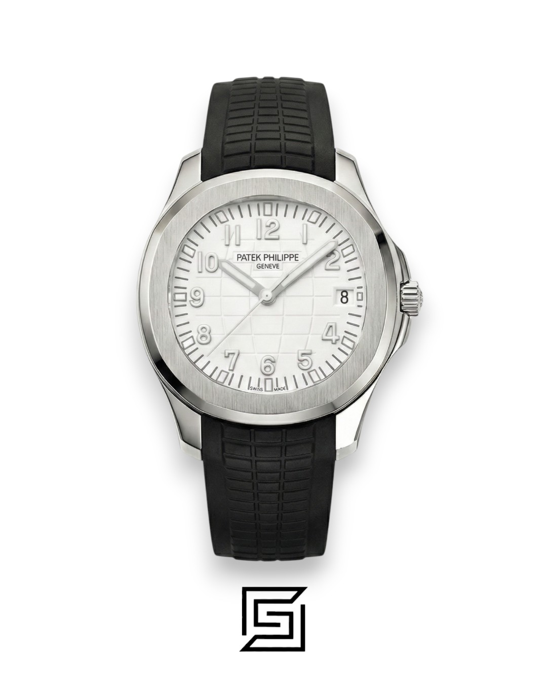 ⁦Patek Philippe Aquanaut – Cream Dial × Black Rubber Strap – Japanese Automatic⁩ - الصورة ⁦1⁩