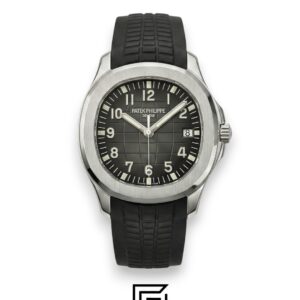 ⁦Patek Philippe Aquanaut – Black Dial × Black Rubber Strap – Japanese Automatic⁩ - الصورة ⁦1⁩