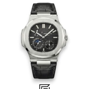 ⁦Patek Philippe Grand Complication – Black Dial – Black Leather Strap – Japanese Automatic⁩ - الصورة ⁦1⁩