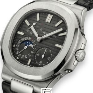 ⁦Patek Philippe Grand Complication – Black Dial – Black Leather Strap – Japanese Automatic⁩ - الصورة ⁦2⁩