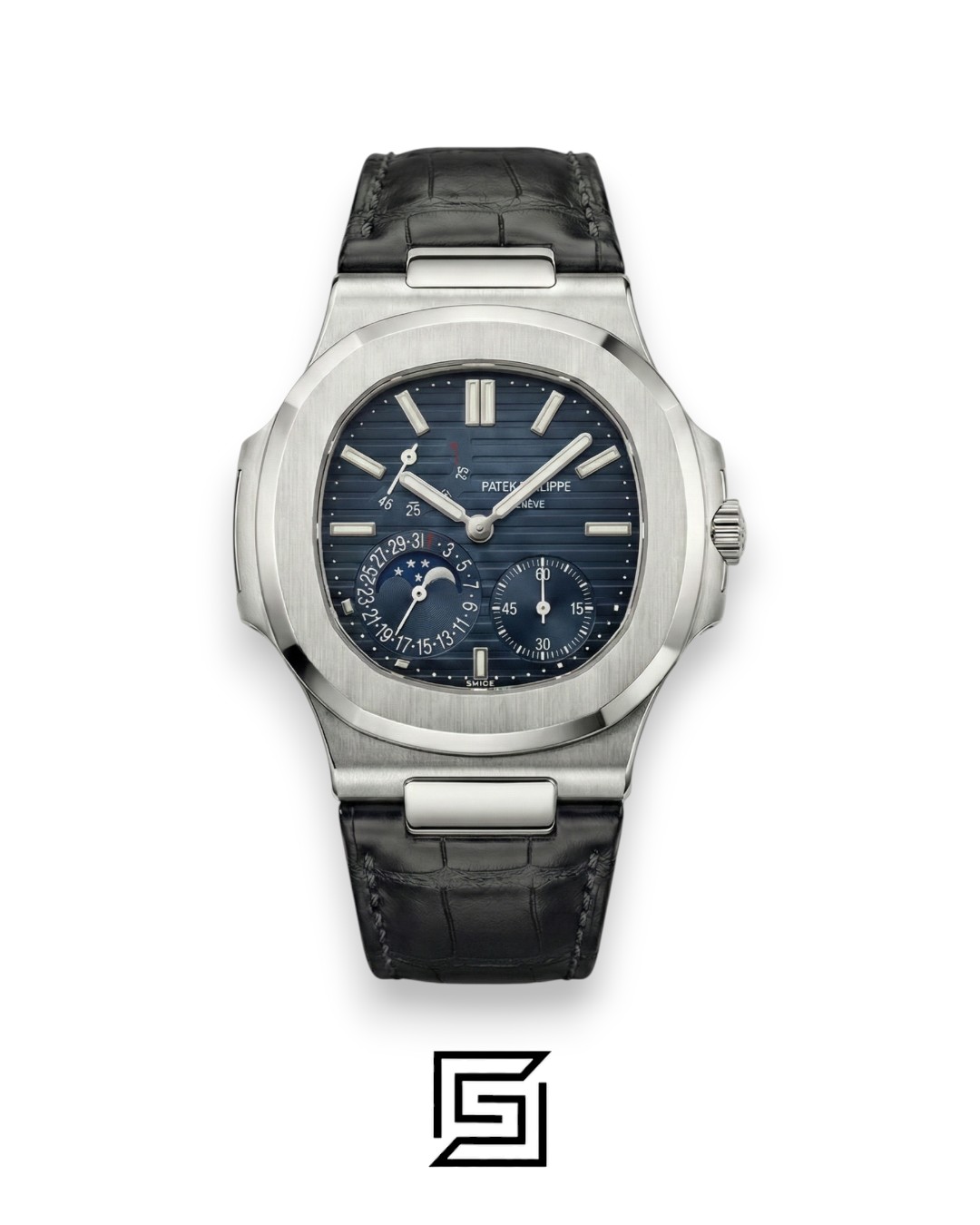 ⁦Patek Philippe Grand Complication – Blue Dial – Blue Leather Strap – Japanese Automatic⁩ - الصورة ⁦1⁩