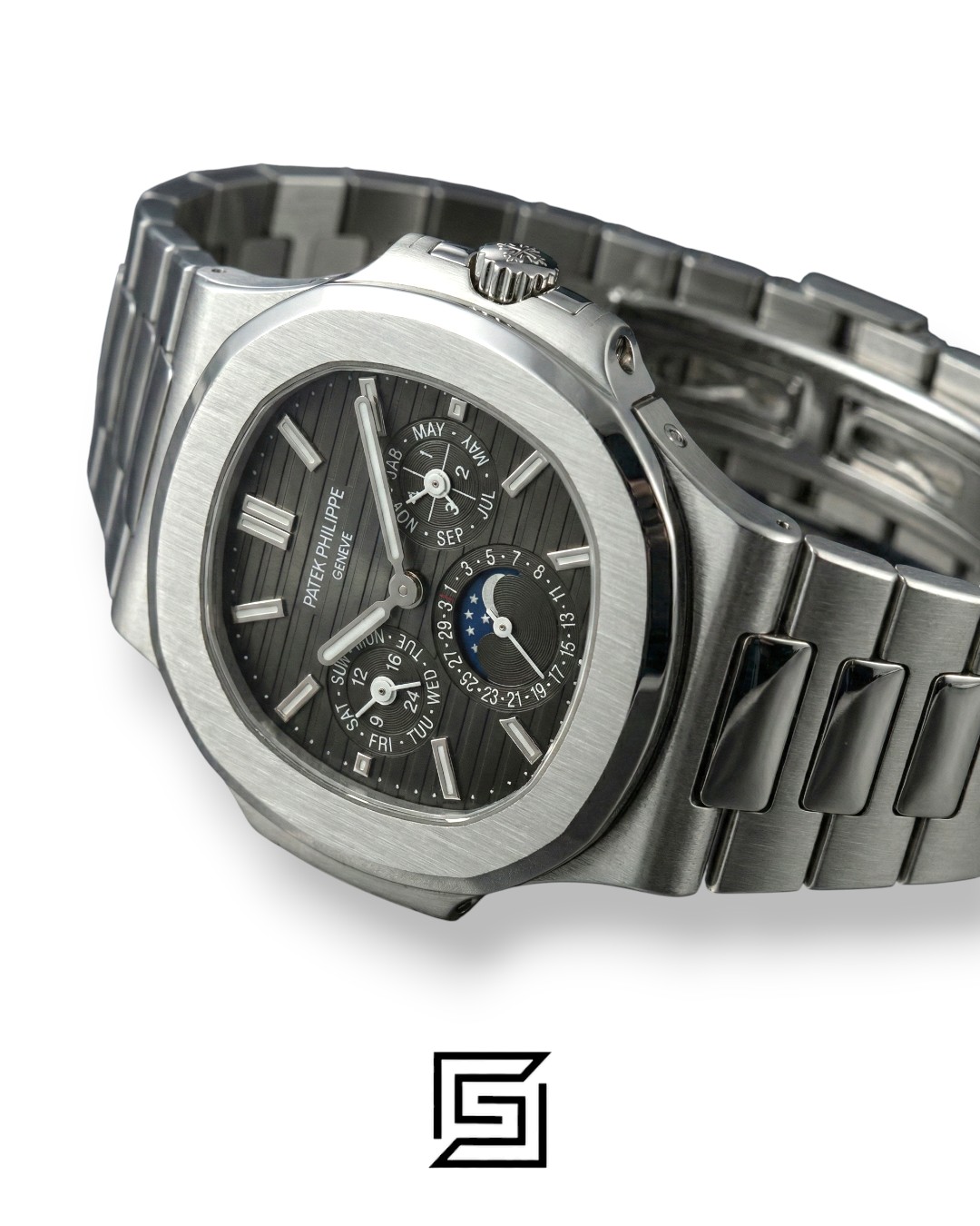 Patek Philippe Nautilus Perpetual Calendar – Black Dial – Japanese Automatic Chronograph – Stainless Steel Bracelet - Image 3