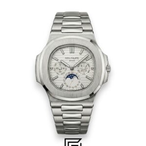 Patek Philippe Nautilus Perpetual Calendar – White Dial – Japanese Automatic Chronograph – Stainless Steel Bracelet - Image 1