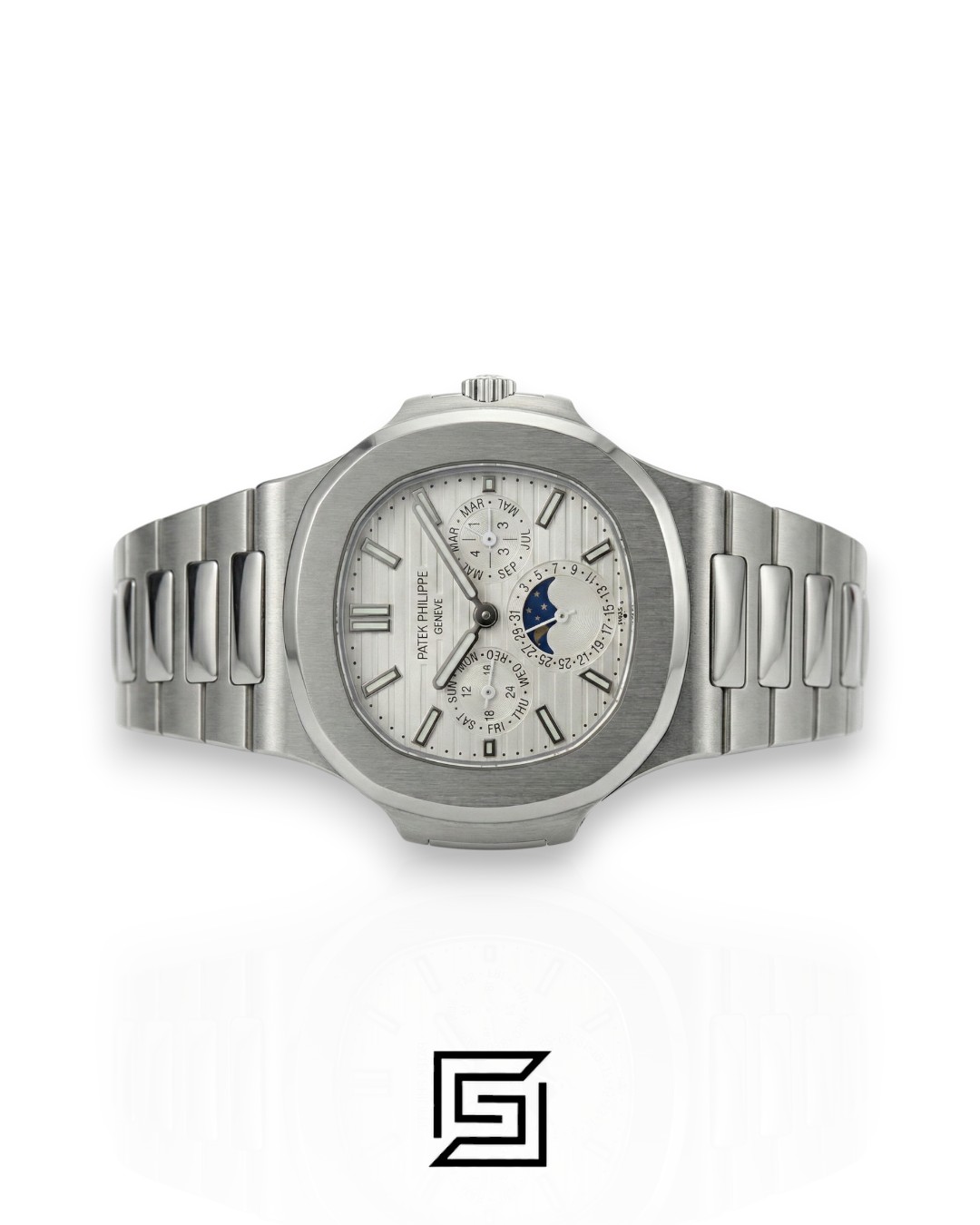 Patek Philippe Nautilus Perpetual Calendar – White Dial – Japanese Automatic Chronograph – Stainless Steel Bracelet - Image 4