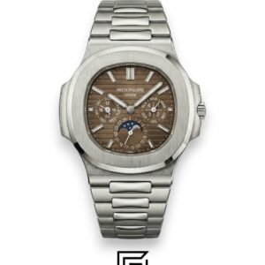Patek Philippe Nautilus Perpetual Calendar – Brown Dial – Japanese Automatic Chronograph – Stainless Steel Bracelet - Image 1