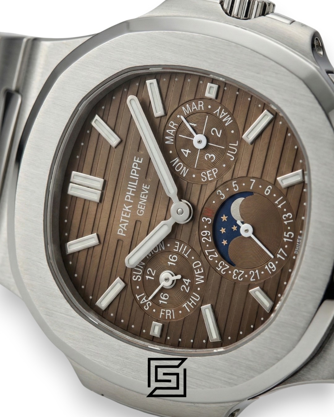 Patek Philippe Nautilus Perpetual Calendar – Brown Dial – Japanese Automatic Chronograph – Stainless Steel Bracelet - Image 2