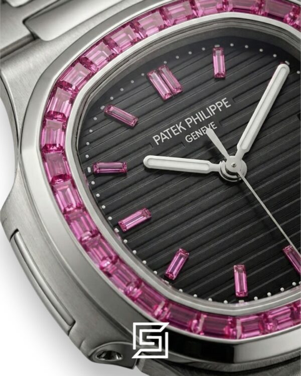 Patek Philippe Nautilus – White Dial – Pink Gem Bezel – Japanese Automatic