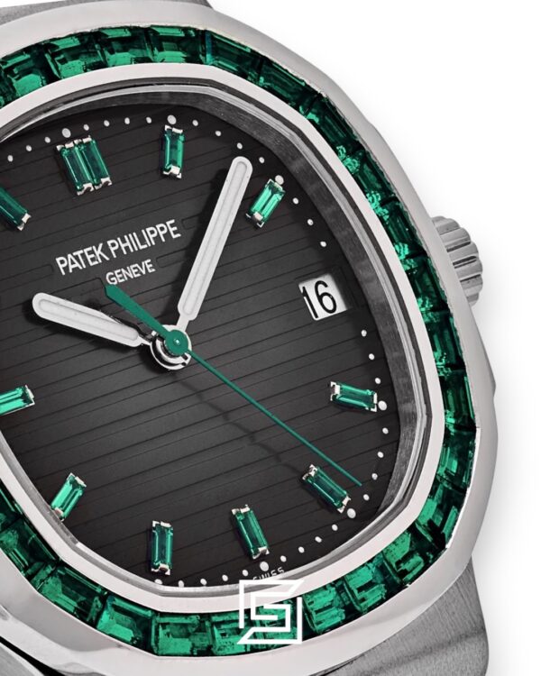 Patek Philippe Nautilus Japanese Automatic – Black Dial with Green Gem Bezel