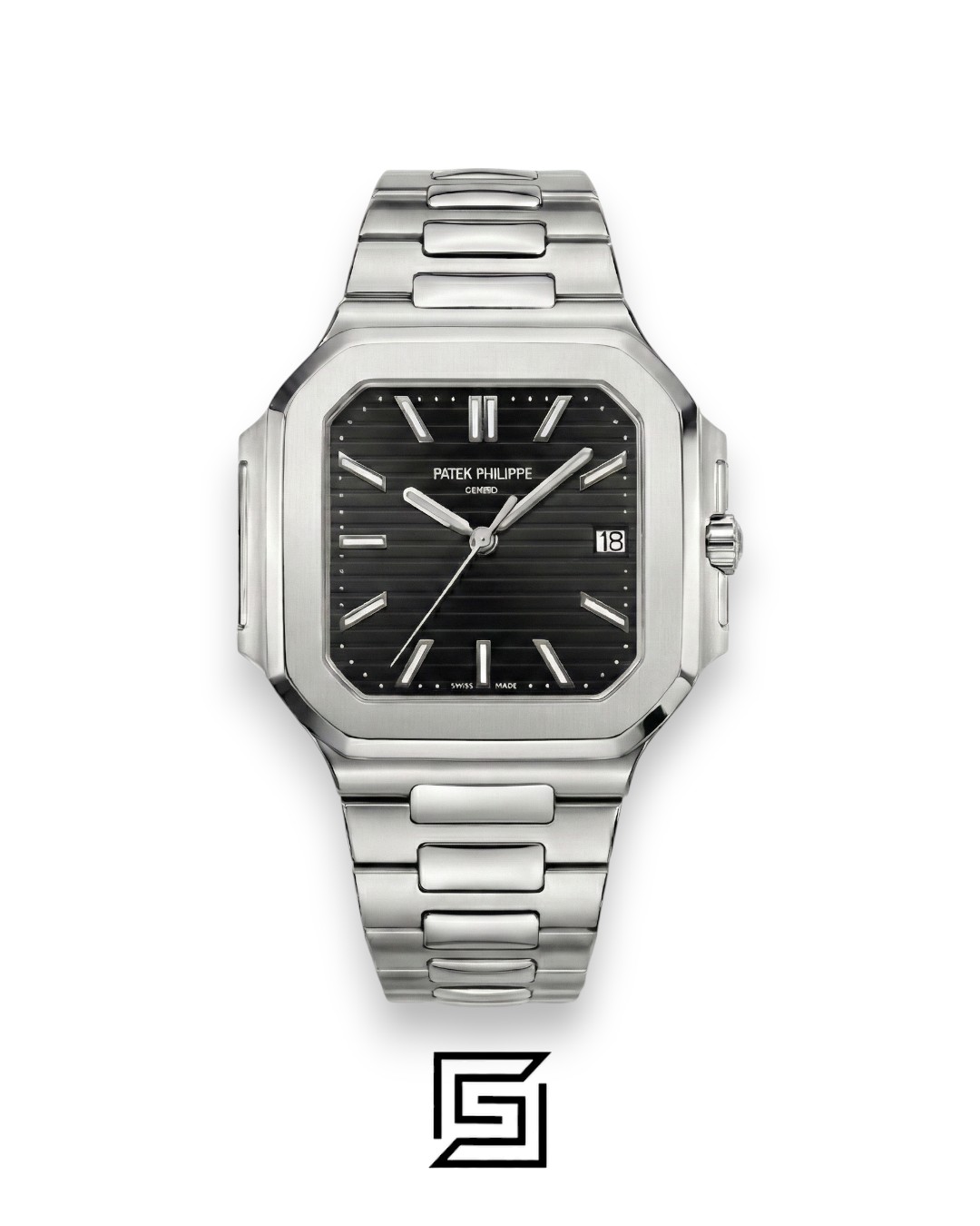Patek Philippe Cubitus – Japanese Automatic – Black Dial – Stainless Steel Bracelet - Image 1