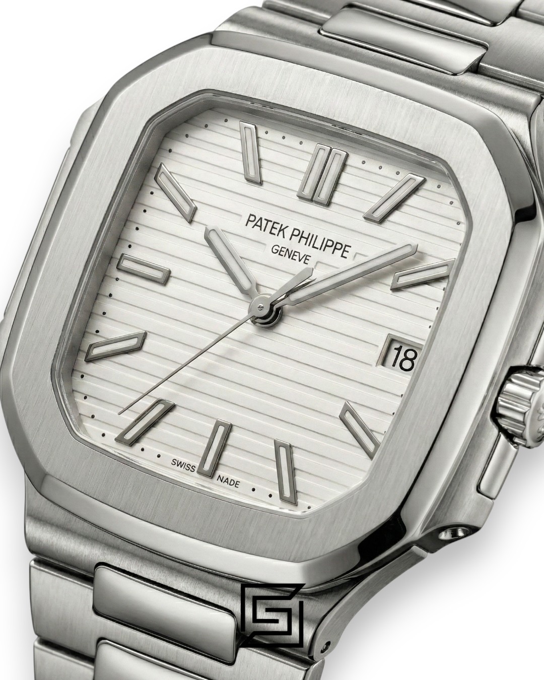 Patek Philippe Cubitus – Japanese Automatic – White Dial – Stainless Steel Bracelet - Image 3