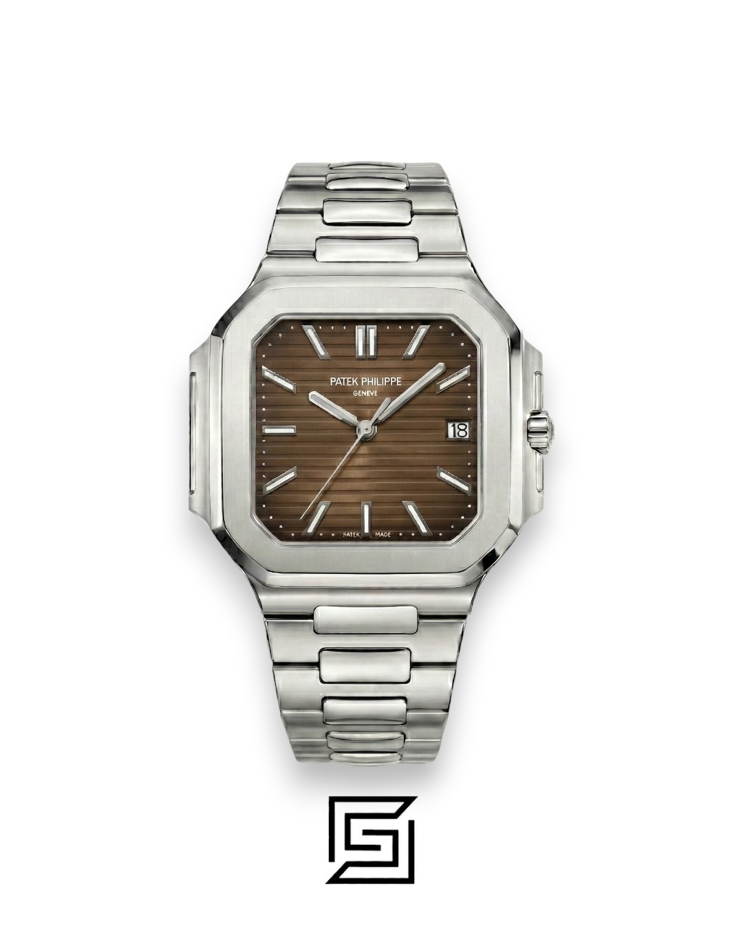 Patek Philippe Cubitus – Japanese Automatic – Brown Dial – Stainless Steel Bracelet - Image 1