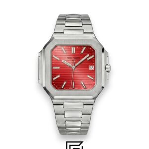 Patek Philippe Cubitus – Japanese Automatic – Red Dial – Stainless Steel Bracelet - Image 1