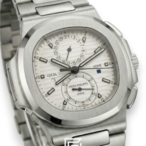 Patek Philippe Nautilus Travel Time – White Dial – Japanese Automatic Chronograph – Stainless Steel Bracelet - Image 4