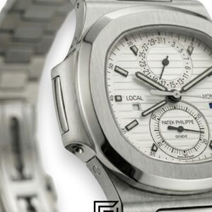 Patek Philippe Nautilus Travel Time – White Dial – Japanese Automatic Chronograph – Stainless Steel Bracelet - Image 3