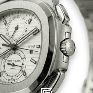 Patek Philippe Nautilus Travel Time – White Dial – Japanese Automatic Chronograph – Stainless Steel Bracelet - Image 2