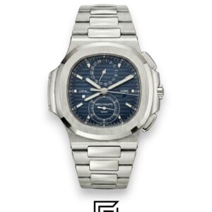Patek Philippe Nautilus Travel Time – Blue Dial – Japanese Automatic Chronograph – Stainless Steel Bracelet - Image 1