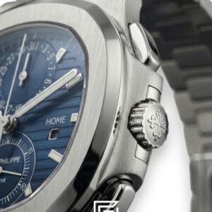 Patek Philippe Nautilus Travel Time – Blue Dial – Japanese Automatic Chronograph – Stainless Steel Bracelet - Image 2