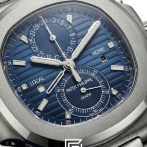 Patek Philippe Nautilus Travel Time – Blue Dial – Japanese Automatic Chronograph – Stainless Steel Bracelet - Image 3