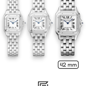 ⁦Cartier Santos 644329 Quartz White Roman Dial Two-Tone - 42mm⁩ - الصورة ⁦4⁩