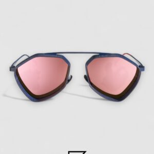 ⁦Vysen The Ezy - E5 Dark Blue Matte Frame Rose Gold Mirror Leanses⁩ - الصورة ⁦2⁩