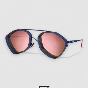 ⁦Vysen The Ezy - E5 Dark Blue Matte Frame Rose Gold Mirror Leanses⁩ - الصورة ⁦1⁩