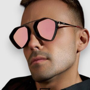 Vysen The Ezy - E6 Dark Black Matte Frame Rose Gold Mirror  Leanses - Image 4