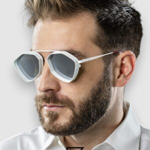 Vysen The Ezy - E7 White Matte Frame Silver Mirror Leanses Limited Edition - Image 5