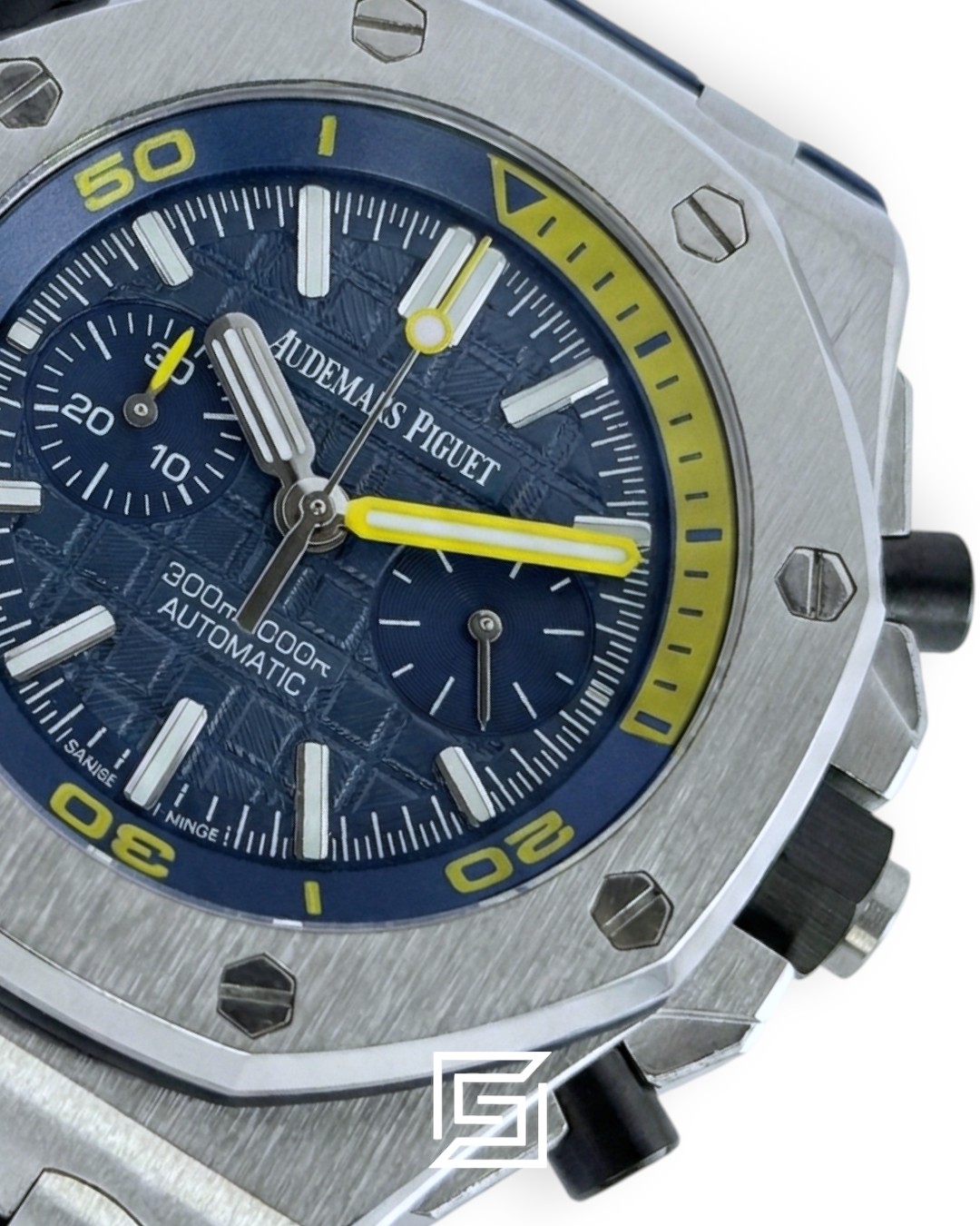 ⁦Royal Oak OffShore WF0851 Quartz 2 Counters Rubber Blue⁩ - الصورة ⁦2⁩