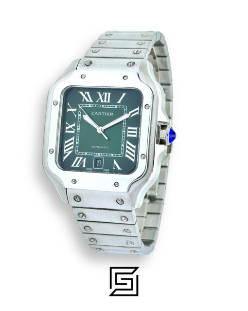 Cartier Santos 3241983 Automatic Green Roman Dial – Stainless Steel
