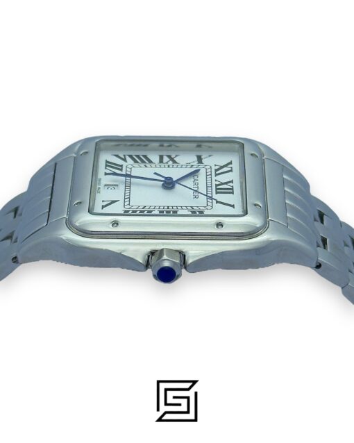Alternative view of Cartier Santos 644329 Quartz White Roman Dial – Stainless Steel 42mm